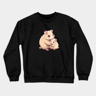 Hamster, Mom and Baby, Mothers Day Crewneck Sweatshirt